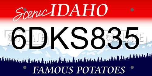 6DKS835 Idaho License Plate
