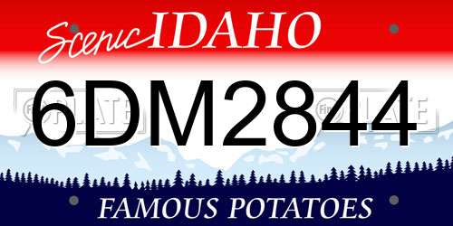 6DM2844 Idaho License Plate