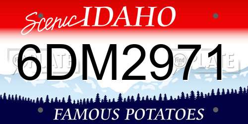 6DM2971 Idaho License Plate