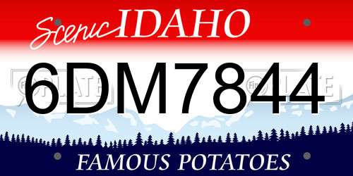 6DM7844 Idaho License Plate
