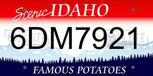 6DM7921 Idaho License Plate