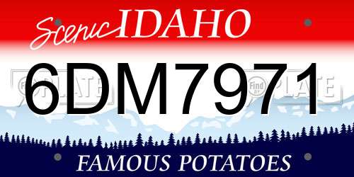 6DM7971 Idaho License Plate