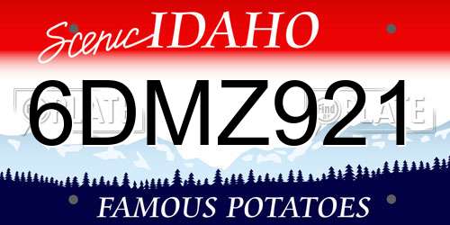 6DMZ921 Idaho License Plate