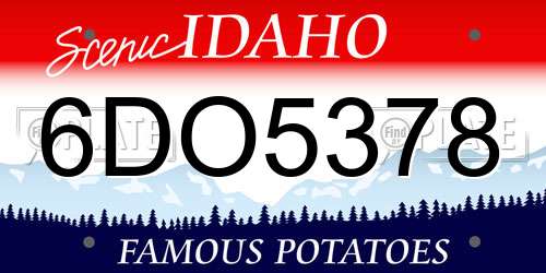 6DO5378 Idaho License Plate
