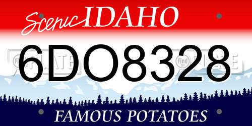 6DO8328 Idaho License Plate