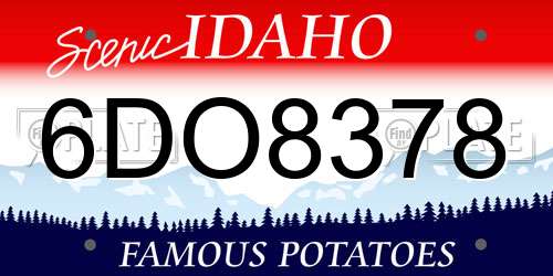 6DO8378 Idaho License Plate