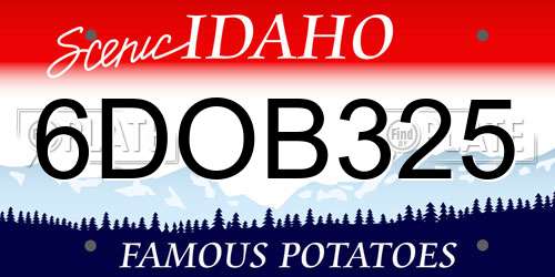 6DOB325 Idaho License Plate