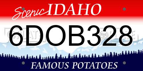 6DOB328 Idaho License Plate