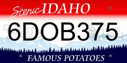 6DOB375 Idaho License Plate