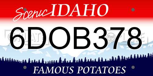 6DOB378 Idaho License Plate