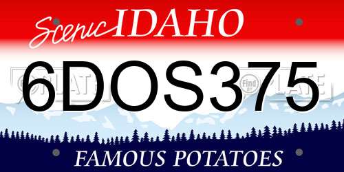 6DOS375 Idaho License Plate