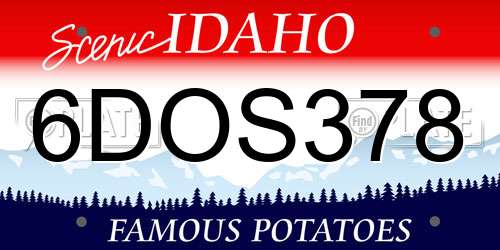 6DOS378 Idaho License Plate