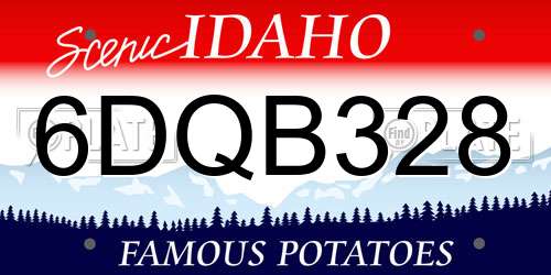 6DQB328 Idaho License Plate