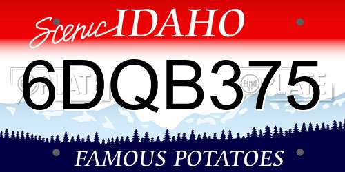 6DQB375 Idaho License Plate