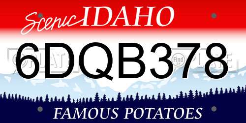 6DQB378 Idaho License Plate