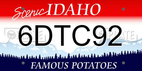 6DTC92 Idaho License Plate