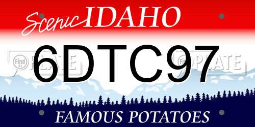 6DTC97 Idaho License Plate