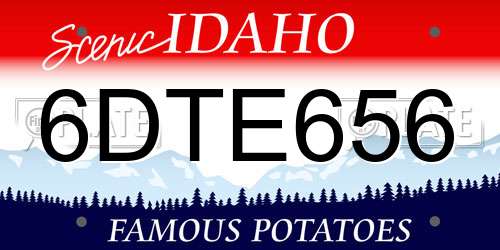 6DTE656 Idaho License Plate