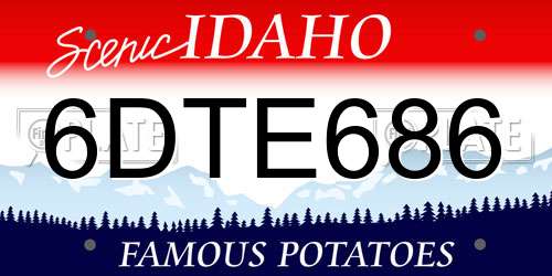 6DTE686 Idaho License Plate