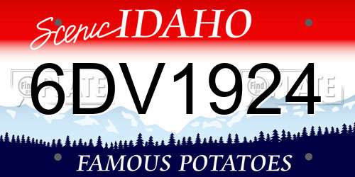 6DV1924 Idaho License Plate