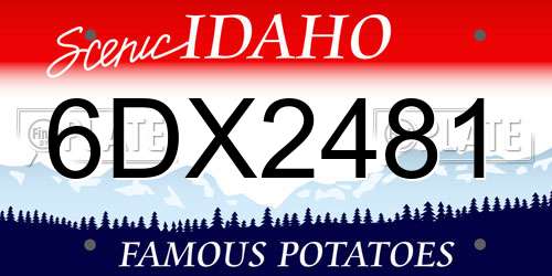 6DX2481 Idaho License Plate