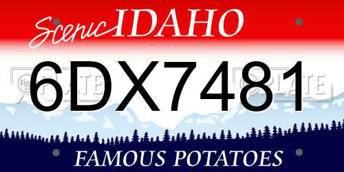 6DX7481 Idaho License Plate