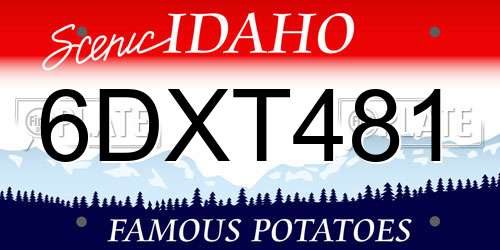 6DXT481 Idaho License Plate