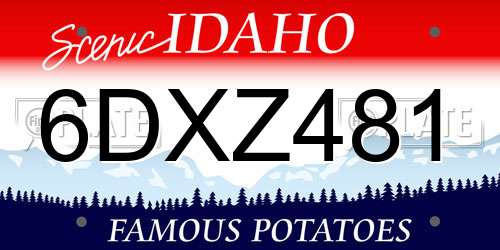 6DXZ481 Idaho License Plate