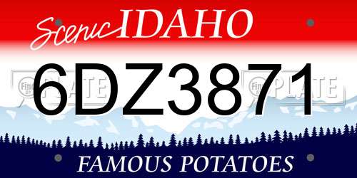 6DZ3871 Idaho License Plate