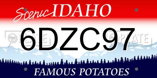 6DZC97 Idaho License Plate