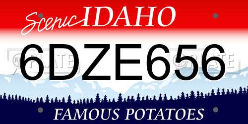 6DZE656 Idaho License Plate