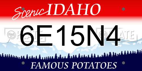 6E15N4 Idaho License Plate