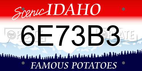 6E73B3 Idaho License Plate