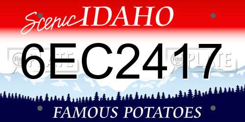 6EC2417 Idaho License Plate
