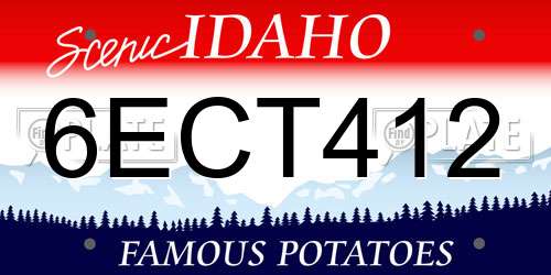 6ECT412 Idaho License Plate