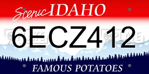 6ECZ412 Idaho License Plate
