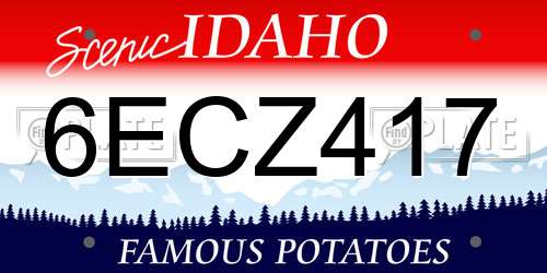 6ECZ417 Idaho License Plate