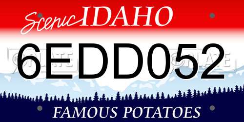 6EDD052 Idaho License Plate