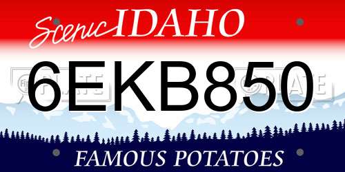 6EKB850 Idaho License Plate
