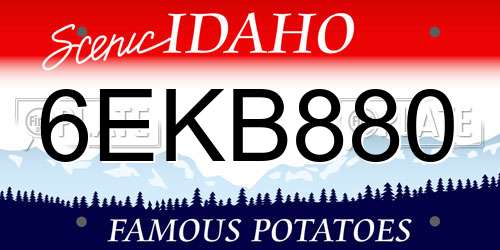 6EKB880 Idaho License Plate