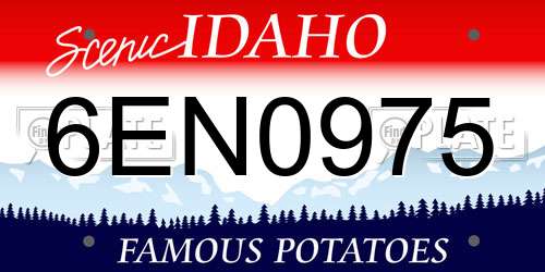 6EN0975 Idaho License Plate