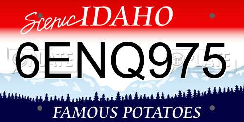 6ENQ975 Idaho License Plate