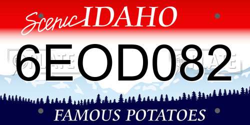 6EOD082 Idaho License Plate