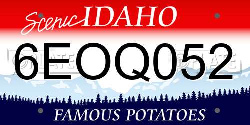 6EOQ052 Idaho License Plate