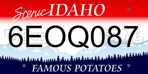 6EOQ087 Idaho License Plate