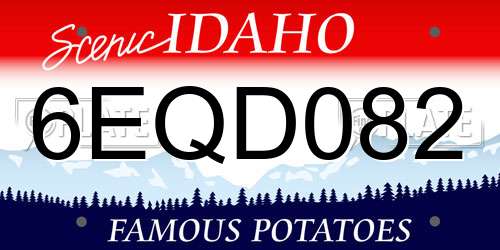 6EQD082 Idaho License Plate