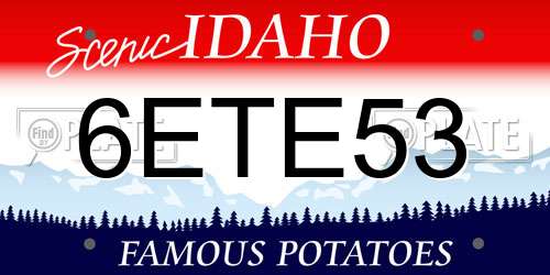 6ETE53 Idaho License Plate