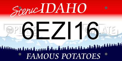 6EZI16 Idaho License Plate