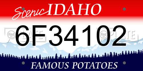 6F34102 Idaho License Plate
