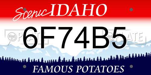 6F74B5 Idaho License Plate